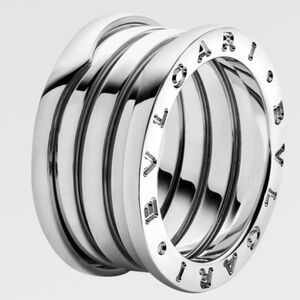 Classic Bvlgari Three ring Band in 18K White Gold